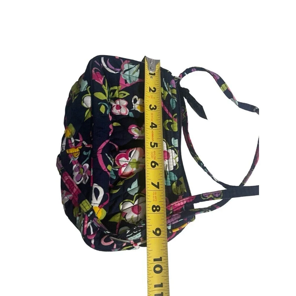 Vera Bradley Frannie Ribbon Crossbody Sling Bag Adjustable Strap Center Zip